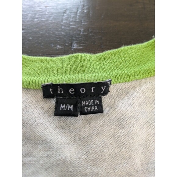 THEORY Cotton Cashmere Blend Cardigan Sweater Button V-neck Lightweight Medium - Picture 8 of 12